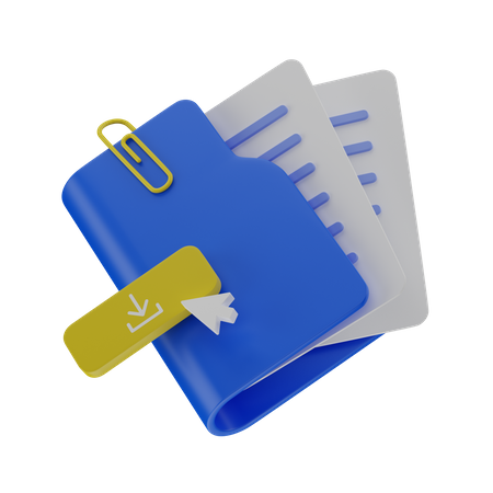 Folder With Documents  3D Illustration