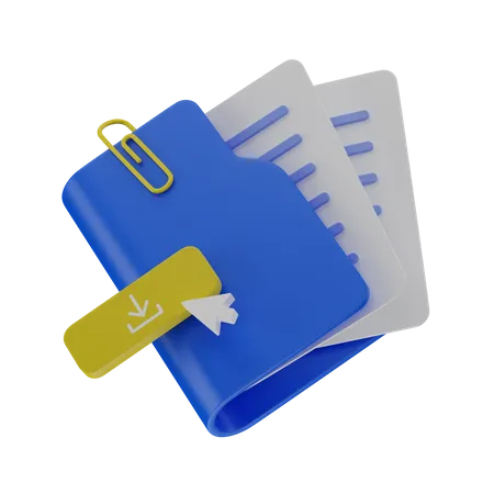 Folder With Documents  3D Illustration