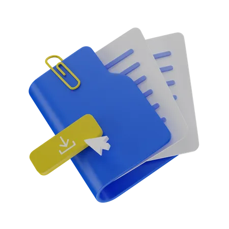 Folder With Documents 3D Illustration