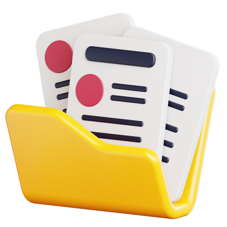 Folder with Files  3D Icon
