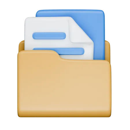 Folder With Files  3D Icon
