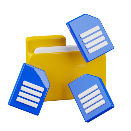 Folder With Files  3D Icon