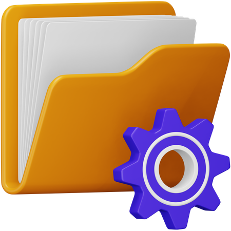 Folder with Gear  3D Icon