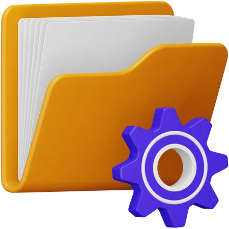 Folder with Gear  3D Icon