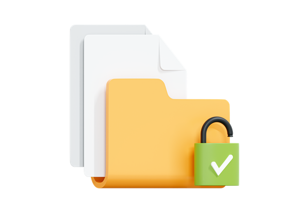 Folder With Protected Files  3D Icon