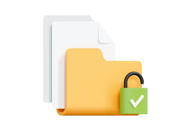 Folder With Protected Files  3D Icon