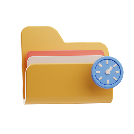 Folder With Timer  3D Icon