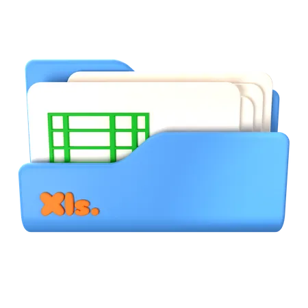 Folder Xls  3D Icon