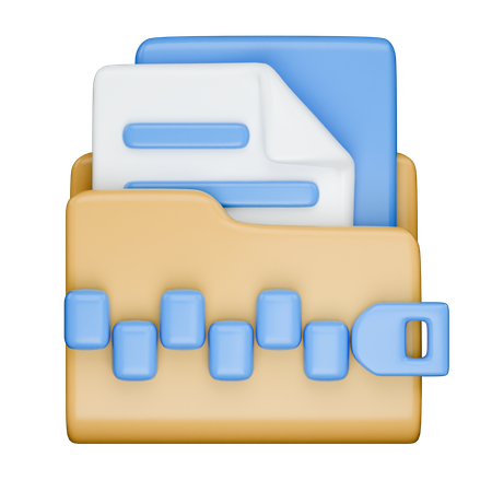 폴더 zip  3D Icon