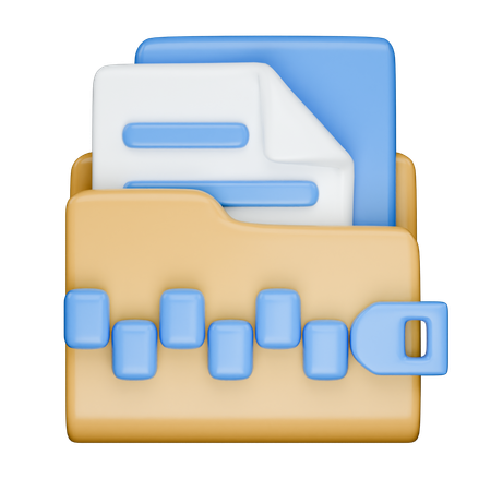 Folder Zip  3D Icon