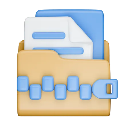 Folder Zip  3D Icon
