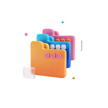 Folders 3D Icon