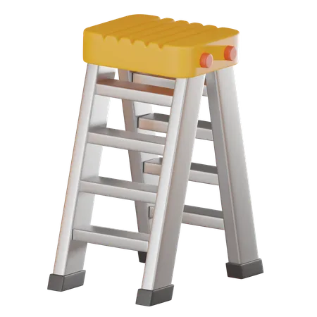 Folding Ladder Vital Tool For Construction And Renovation Ideal For Showcasing Essence Of Industrial Craftsmanship 3 D Render Illustration 3D Icon
