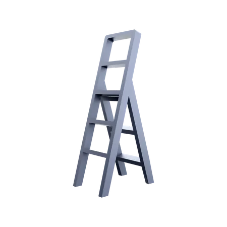 3 D Rendering Light Folding Ladder On White Background 3 D Rendering Folding Ladder Icon 3D Icon