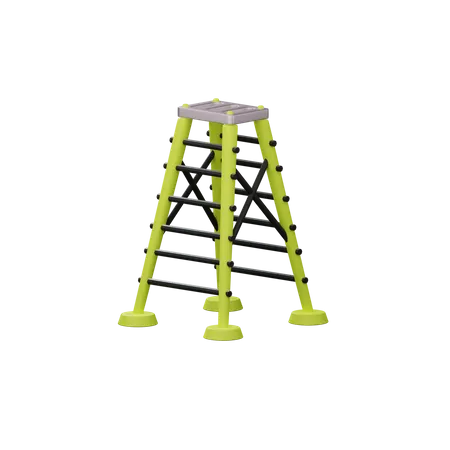 Folding Stairs  3D Illustration