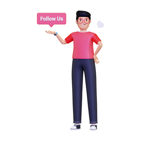 Folgen Sie uns  3D Icon