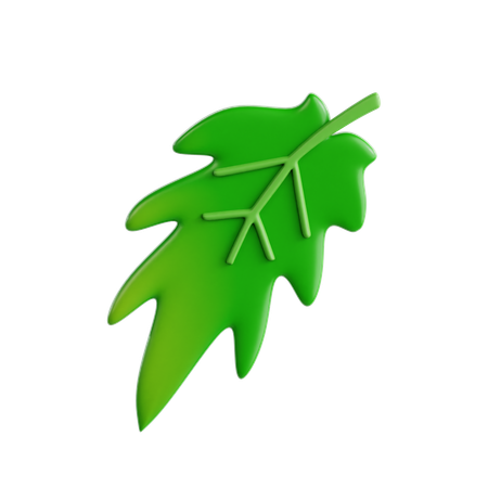 Folha de erva serrilhada  3D Icon