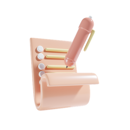 Folha de exame  3D Icon