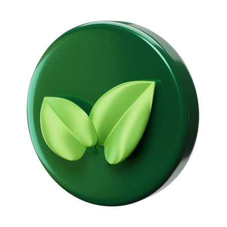 Folha Ecológica  3D Icon