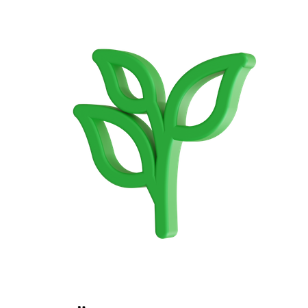 Folha verde  3D Icon