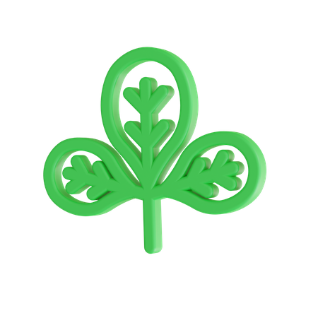 Folha verde  3D Icon