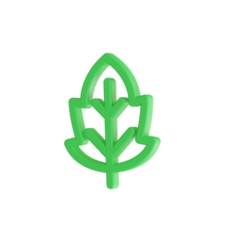 Folha verde  3D Icon