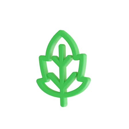 Folha verde  3D Icon