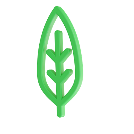 Folha verde  3D Icon