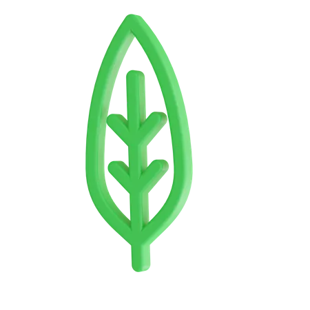 Folha verde  3D Icon