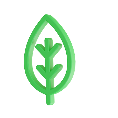 Folha verde  3D Icon