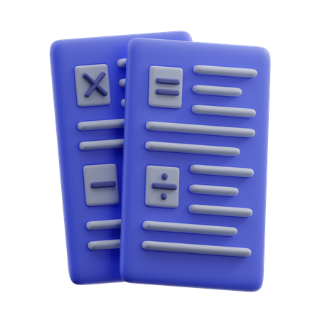 Folhas de matemática  3D Icon