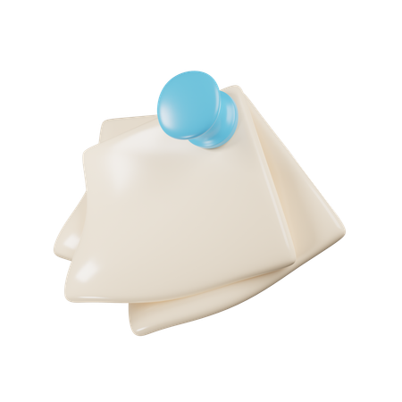 Folhas de papel fixadas  3D Icon