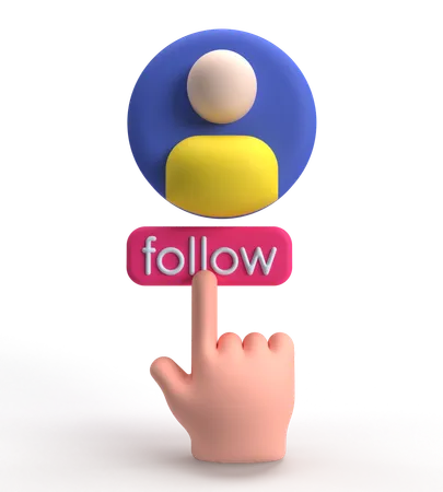 Follow  3D Icon