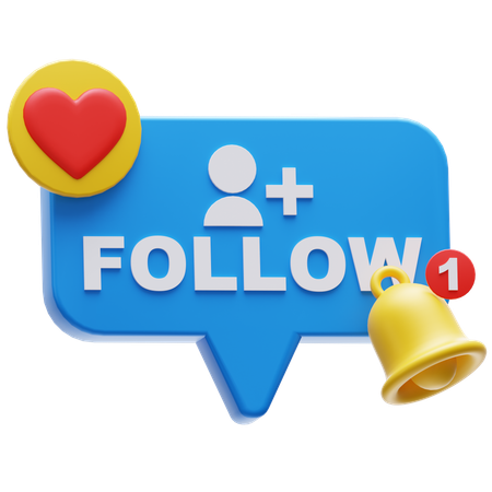 Follow  3D Icon