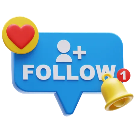 Follow  3D Icon