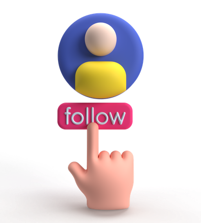 Follow  3D Icon