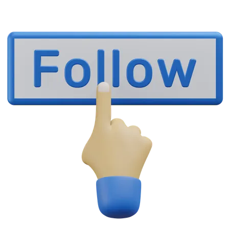 Follow Button  3D Icon