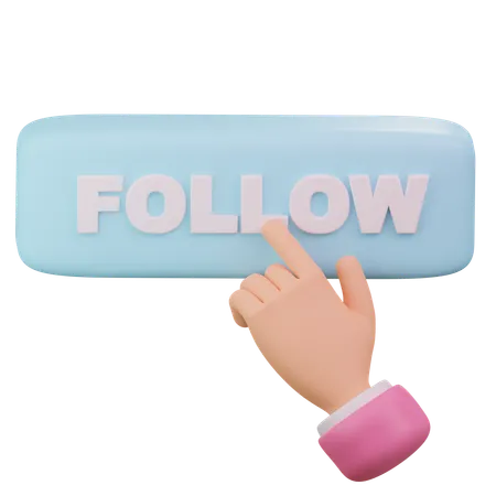 Follow Button  3D Icon