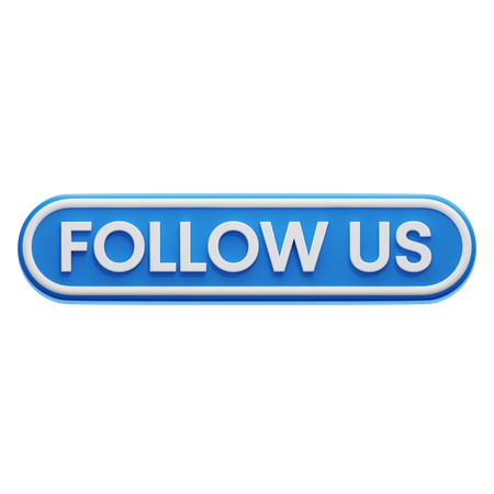 Follow Us Button  3D Icon