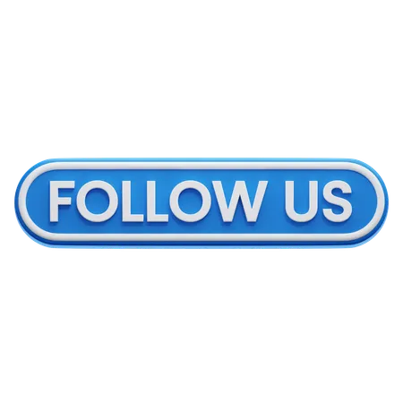 Follow Us Button  3D Icon