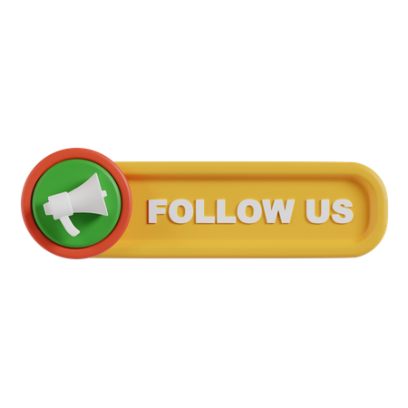 Follow Us Button  3D Icon