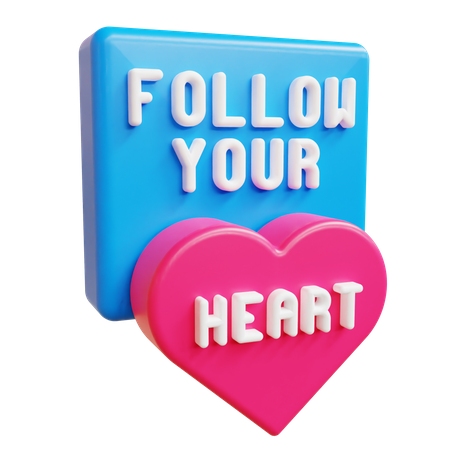 Follow your heart  3D Icon