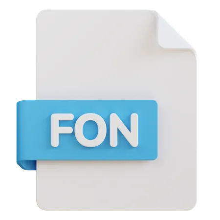 3 D Illustration Of Fon File Extension 3D Icon