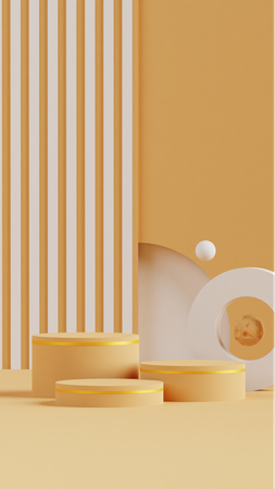 Fond De Couleur Jaune Podium  3D Icon