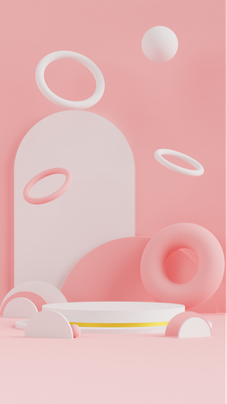 Fond De Podium De Couleur Pastel  3D Icon