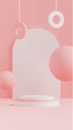 Fond De Podium Pastel Rose  3D Icon