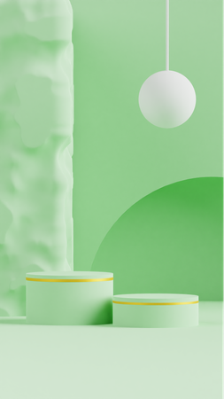 Fondo De Podio Verde Abstracto  3D Icon