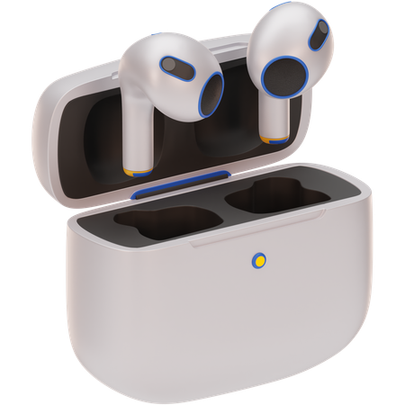 Fone de ouvido airpods com estojo de carregamento  3D Icon