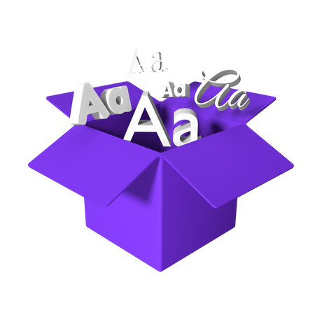 Font Box  3D Icon