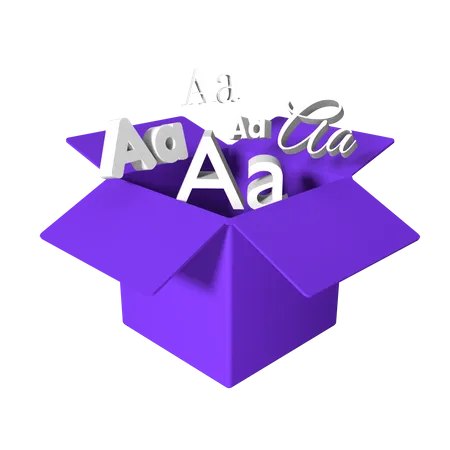 Font Box  3D Icon